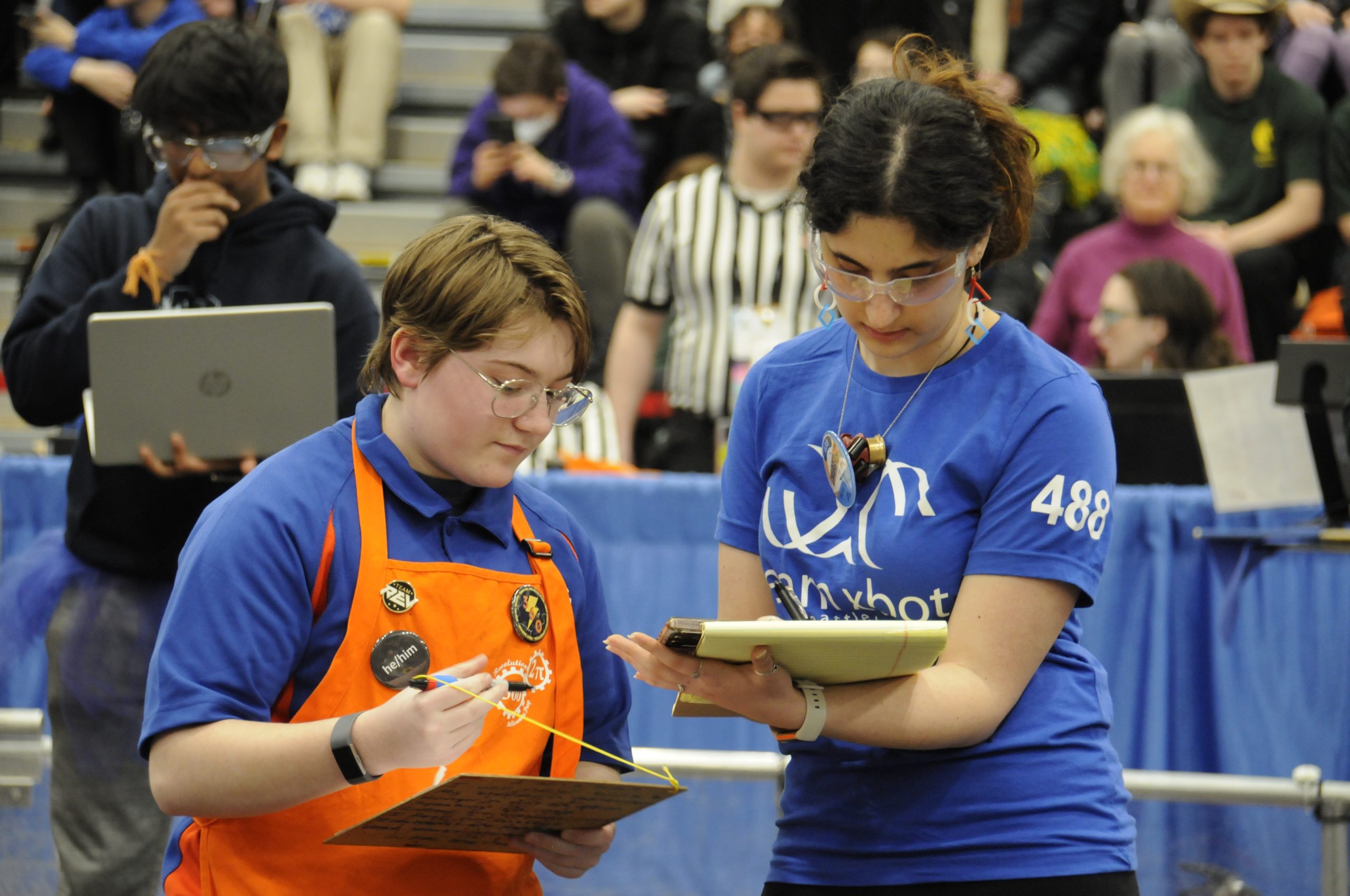 Students at robotics competition.